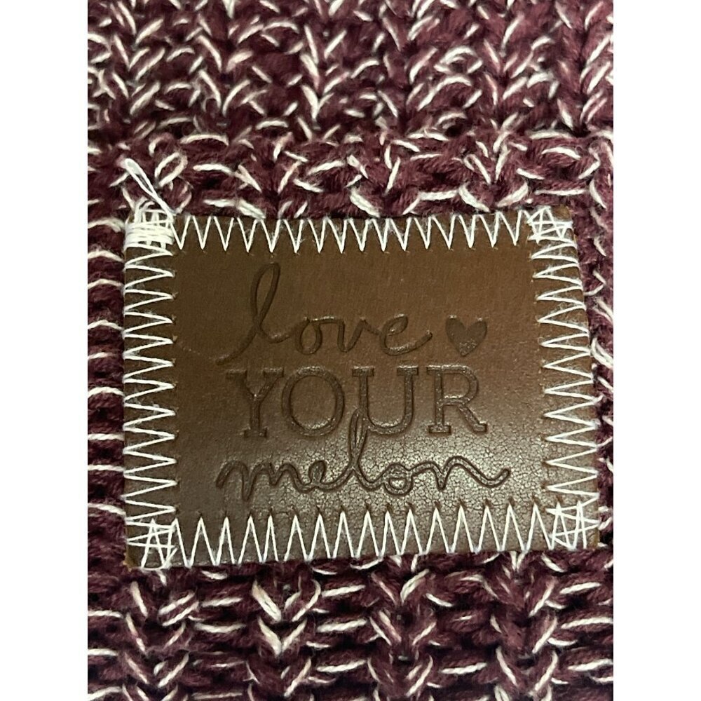 Love Your Melon 100% Cotton Burgundy Red Beanie Winter Hat - Picture 3 of 5